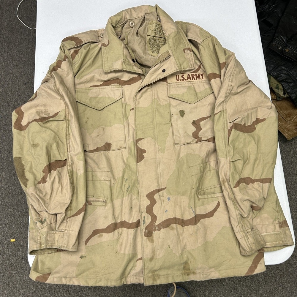 Golden Mfg Co M65 Field Jacket Mens Large Regular Tan Desert Camo US Army Coat